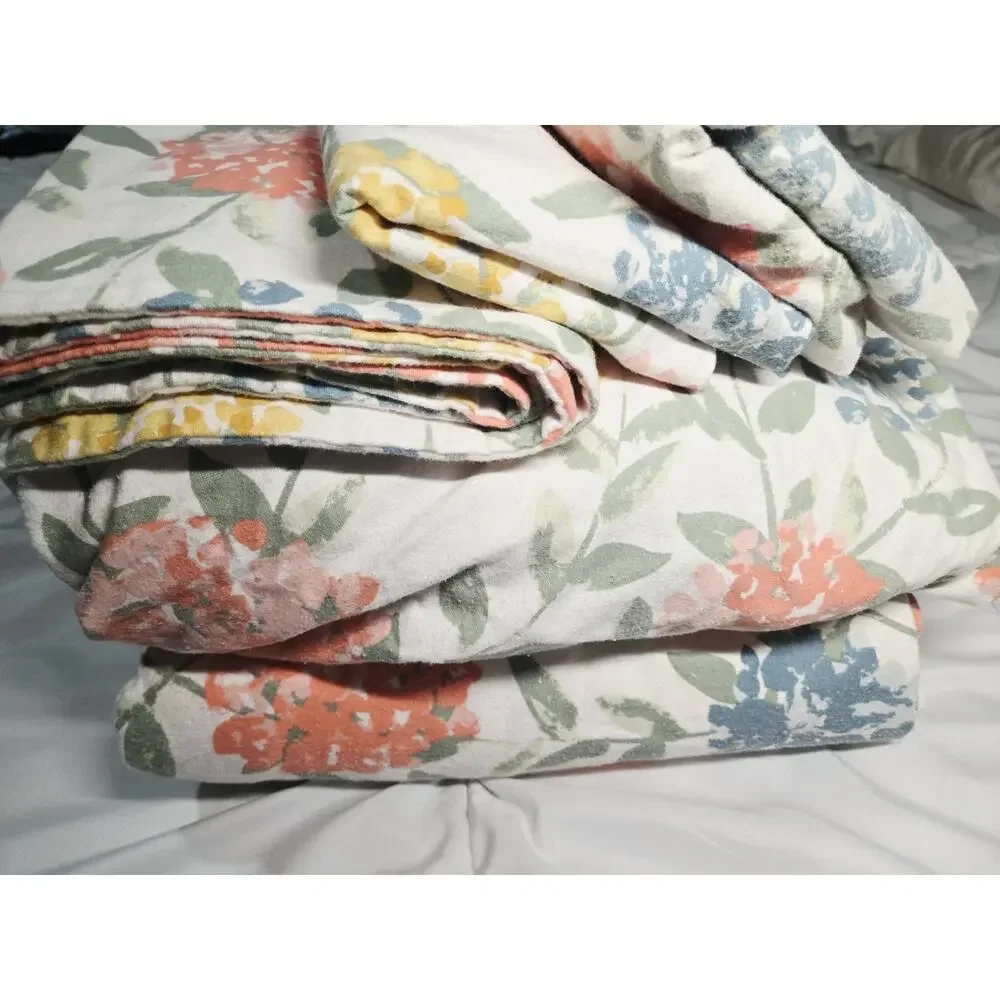 Garnet Hill Cotton Fleece Queen Set Tabitha Floral 5 Pcs Portugal Bedding Garden